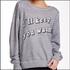 Wildfox Gray Crewneck Long Sleeved Sweatshirt